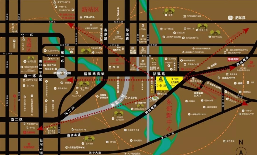 华盛大运城·东嶺交通图